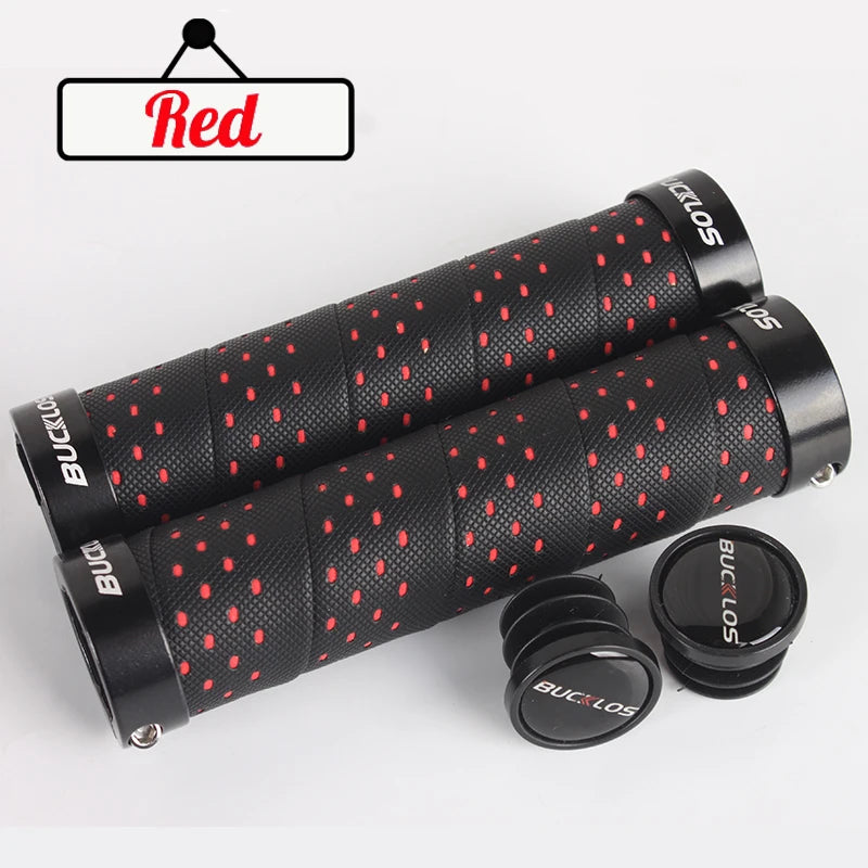 BUCKLOS MTB Lock-On Bike Grips | Anti-Skid Handlebar Cover Bicycle Handlebar Grips Nixie Red