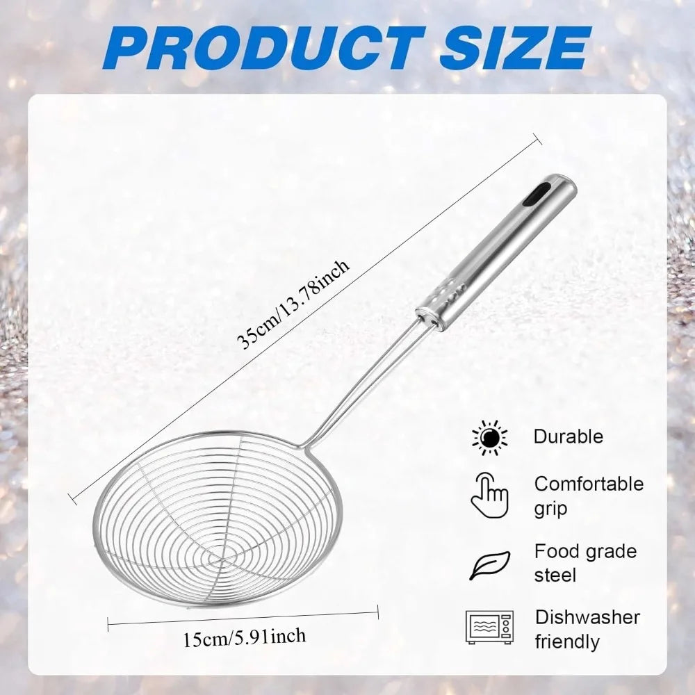 Stainless Steel Spider Strainer Skimmer Spoon for Frying & Cooking Kitchen Strainer Skimmer Nixie