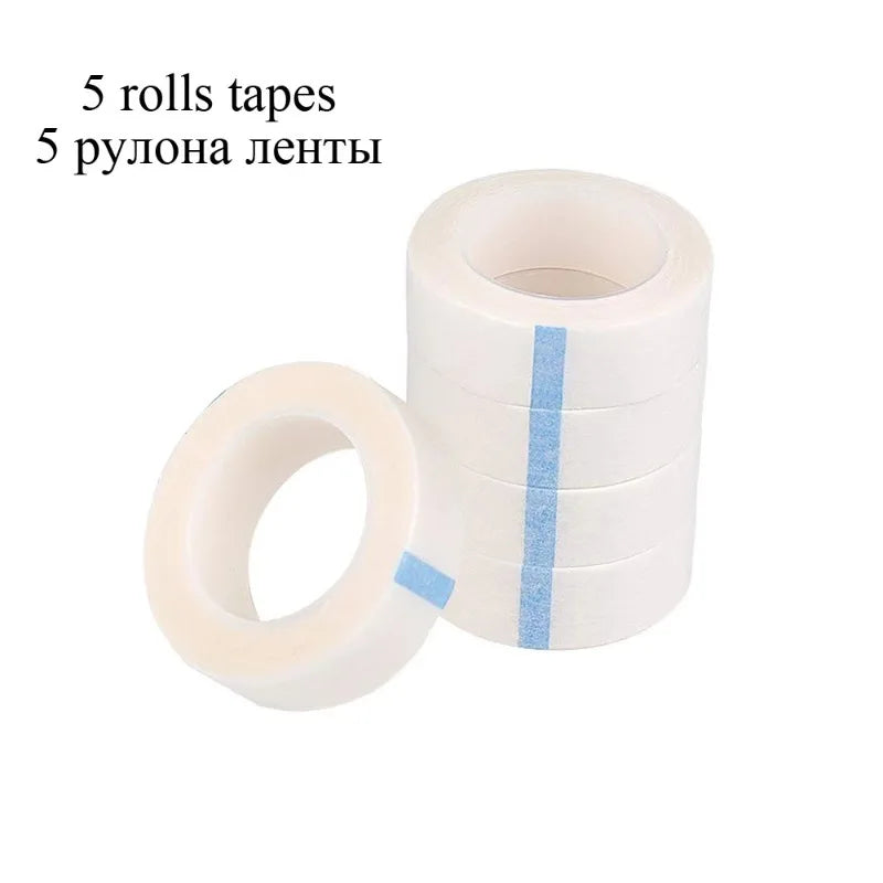 Eyelash Extension Tape – White Paper & Fabric, 5/10 Rolls Eyelash Extension Tape Nixie white-5pcs