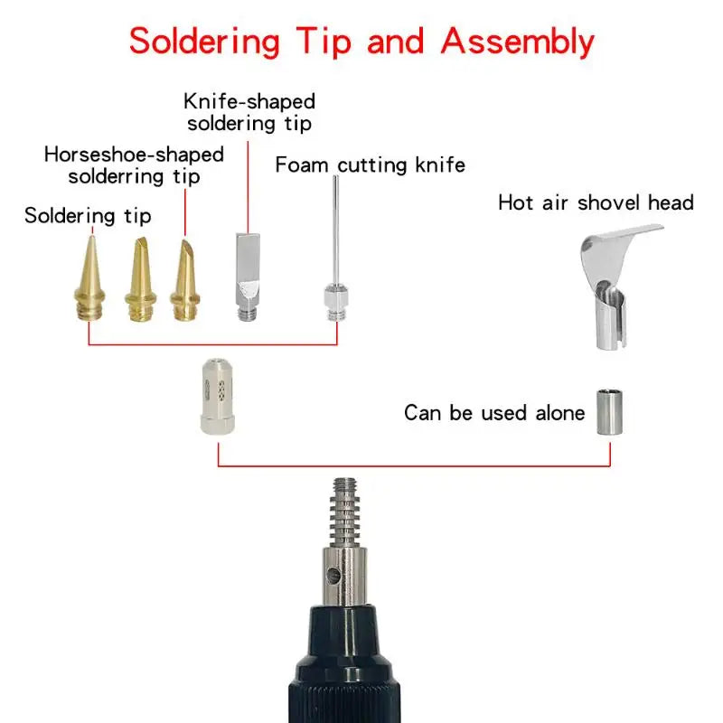 7-Piece Butane Gas Soldering Iron Tips for HS-1115K Kit Soldering Iron Tips Nixie