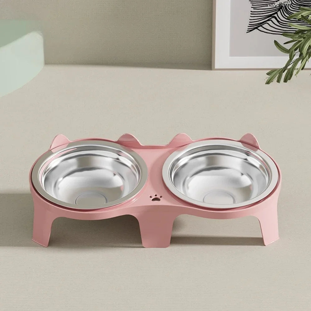 Stainless Steel Anti-Tip Pet Bowl for Cats & Small Dogs