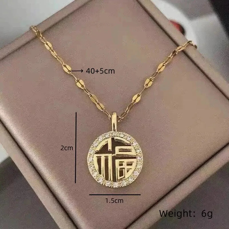 Diamond Heart Pendant Necklace | Gold Copper & Stainless Steel Pendant Necklace Nixie
