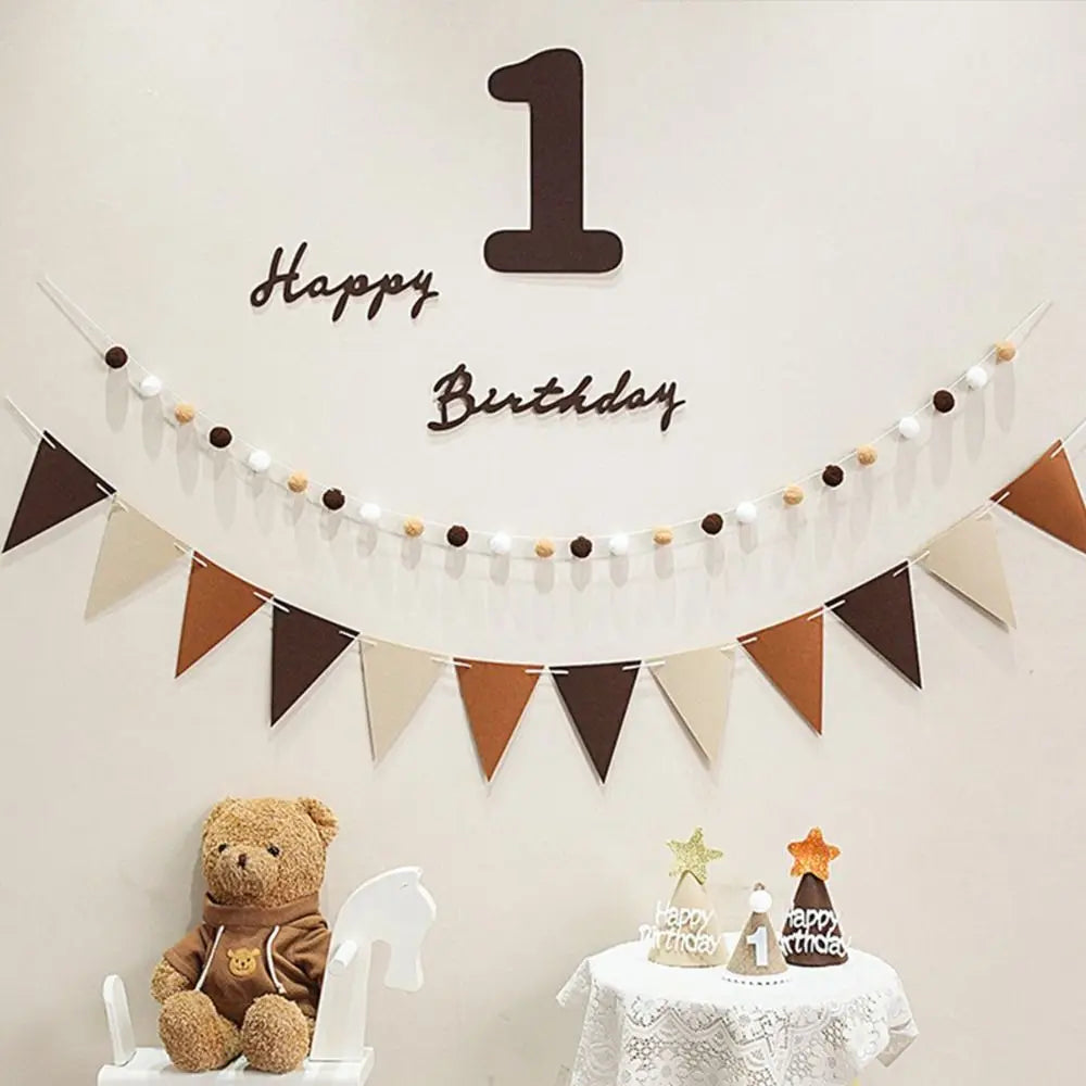 Happy Birthday Felt Banner Garland Party Decoration Bunting