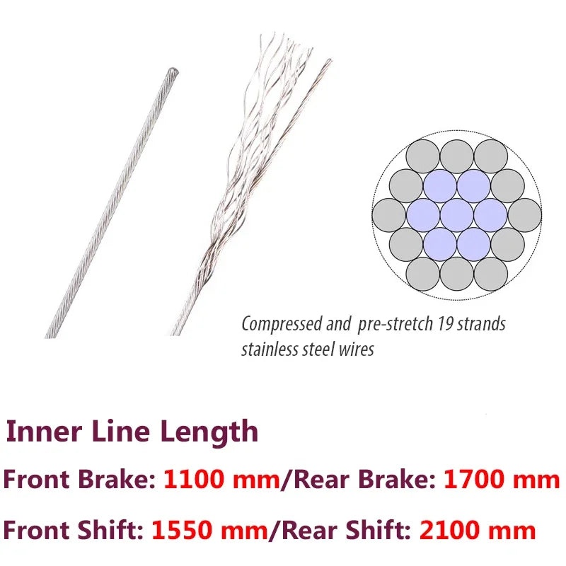 Stainless Steel Bike Brake Shift Cable MTB Road Bicycle Inner Wire Bike Shift Cable Nixie