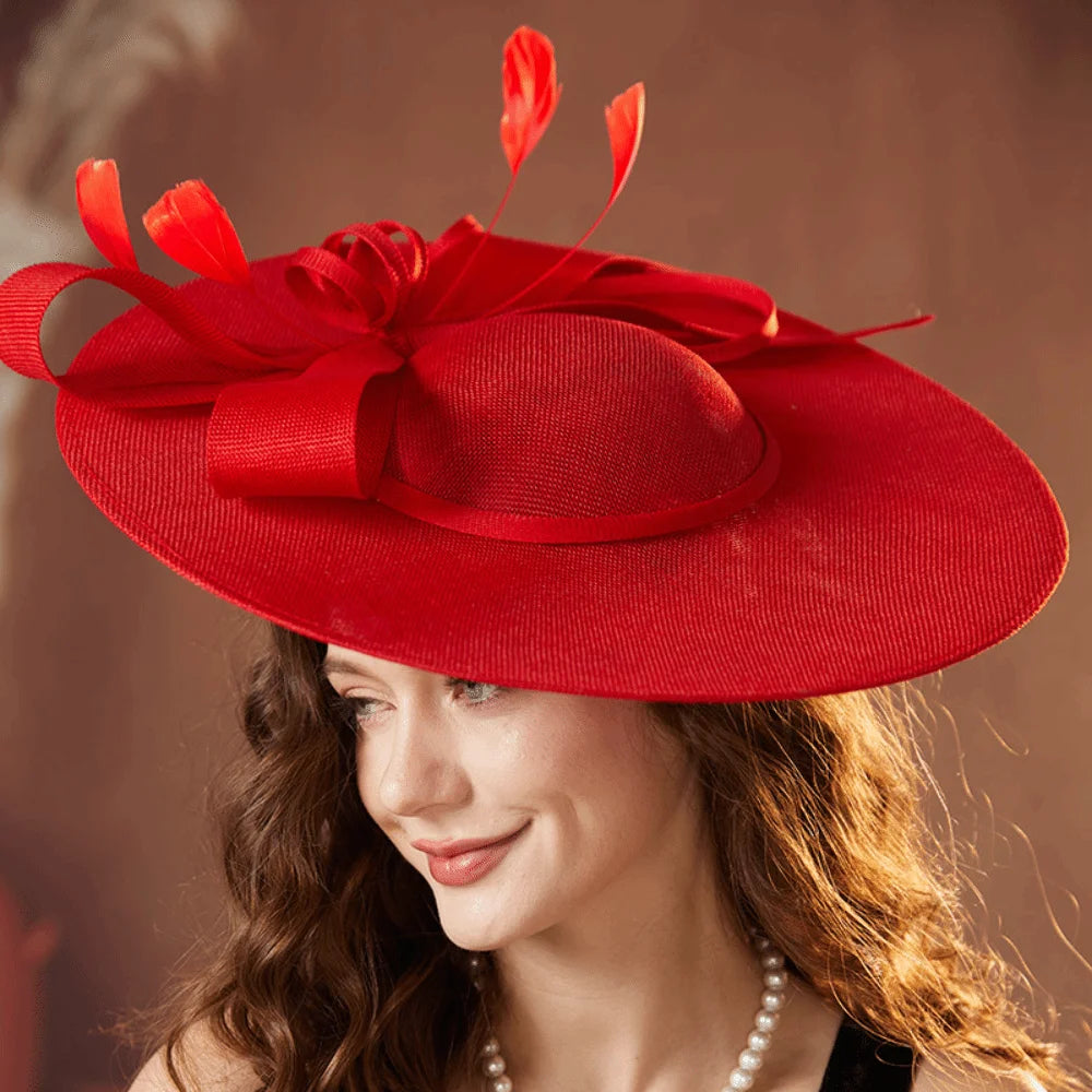 Wide Brim Women's Fascinator Hat with Headband | Derby Style Fascinator Hat Nixie