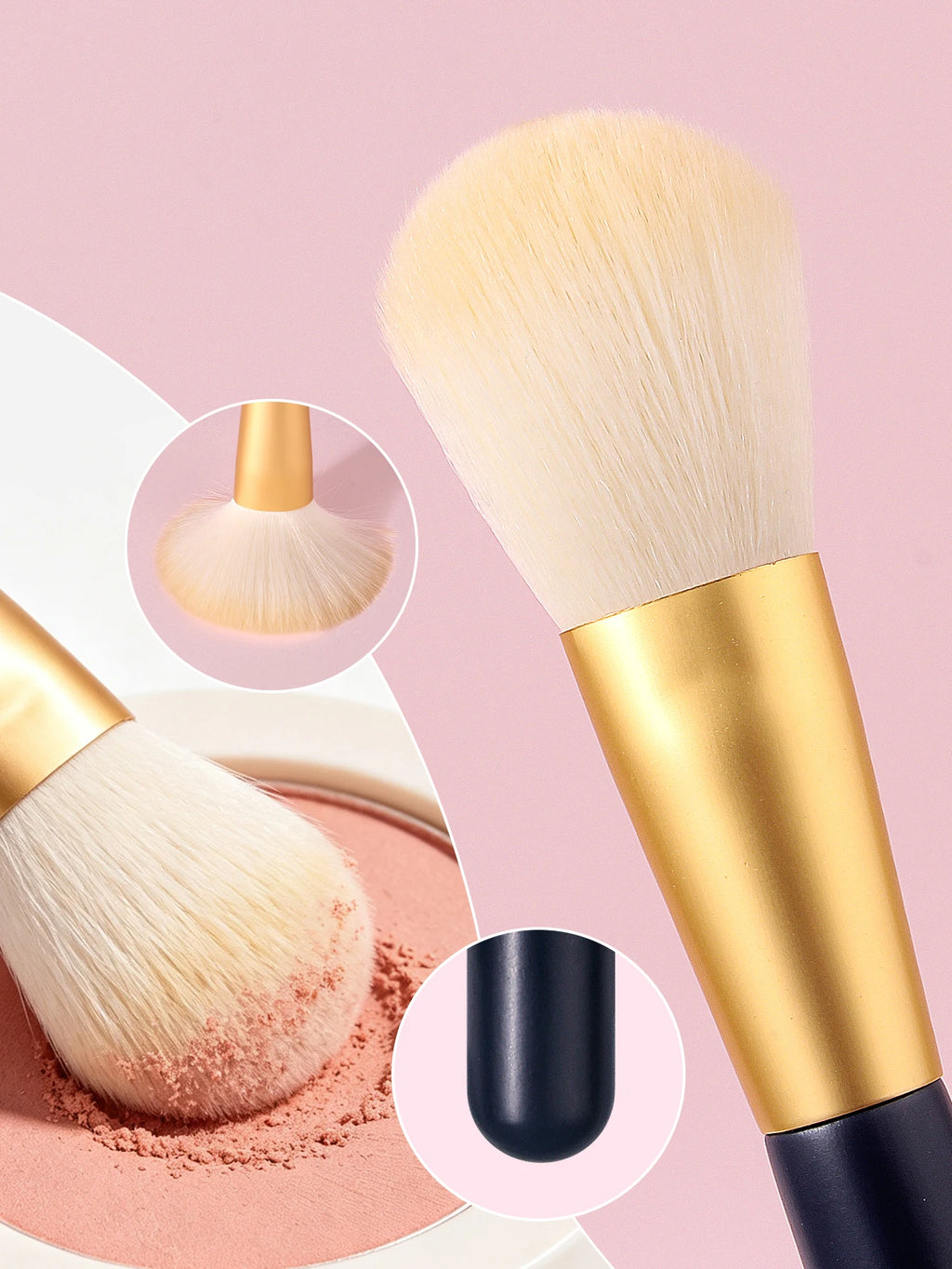 3-Piece Makeup Set: Blush Brush + 2 Water Drop Sponges Makeup Brush Set Nixie