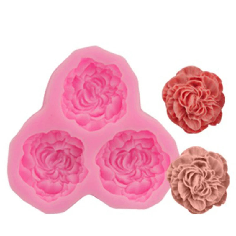 3D Peony Flower Silicone Mold – Fondant, Chocolate & Candy Clay Silicone Baking Mold Nixie
