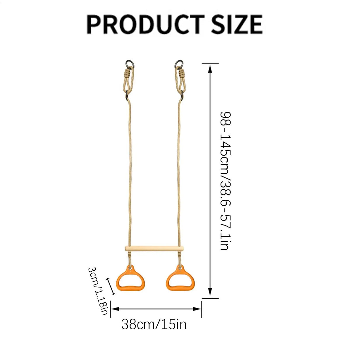Kids Trapeze Swing Bar with Rings – Indoor & Outdoor Play
