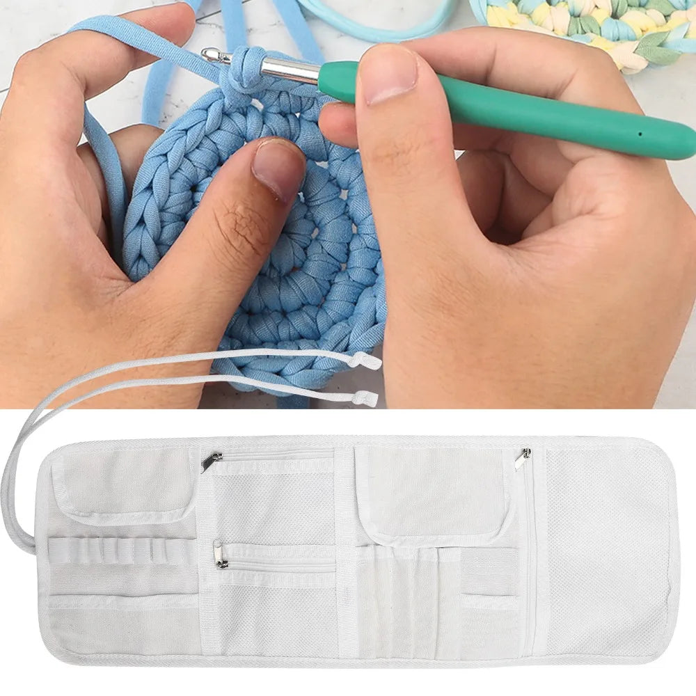 Roll-Up Knitting Needle Case & Crochet Hook Organizer Bag