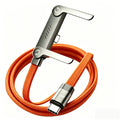 240W 180° Elbow Fast Charging Cable + Foldable Phone Holder Stand USB-C Charging Cable Nixie c to c orange 1.5m