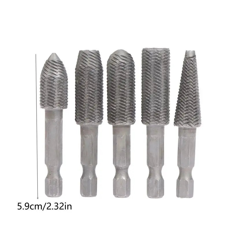 5-Piece Tungsten Carbide Rotary Burr Die Grinder Bit Set