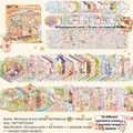 50-in-1 Miniature Scene Landscape Stickers – DIY 3D PET Pack Decorative Sticker Set Nixie Style A