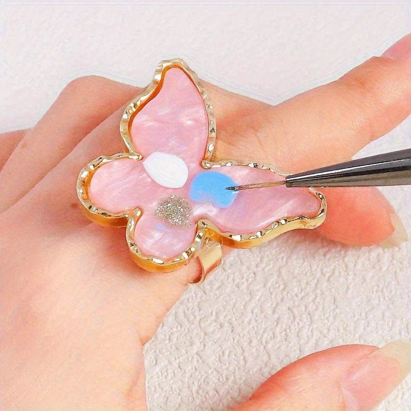 Irregular Resin Nail Art Mixing Palette with Ring – Gel Blending Tool Nail Art Palette Nixie
