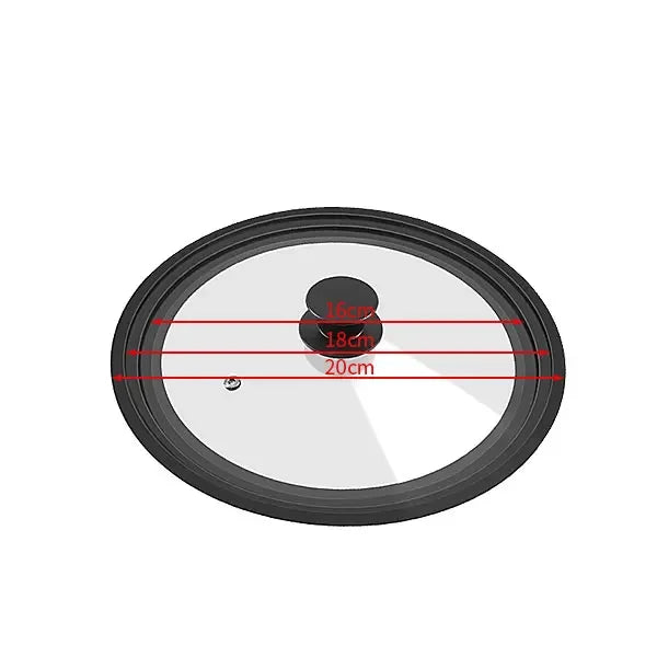 Universal Tempered Glass Pot Lid with Silicone Rim 16–32cm Cookware Lid Nixie Black 16-18-20cm