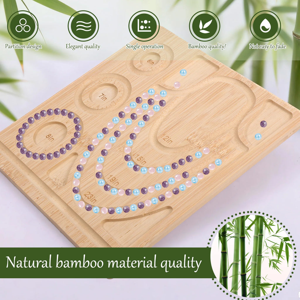 Bamboo Bead Board – DIY Jewelry Making Beading Tray Organizer Beading Tray Board Nixie