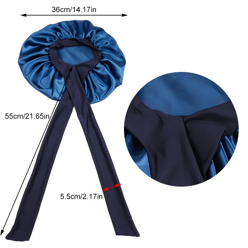 Silk Satin Sleep Cap – Night Hair Care Hat & Shower Turban Satin Sleep Cap Nixie
