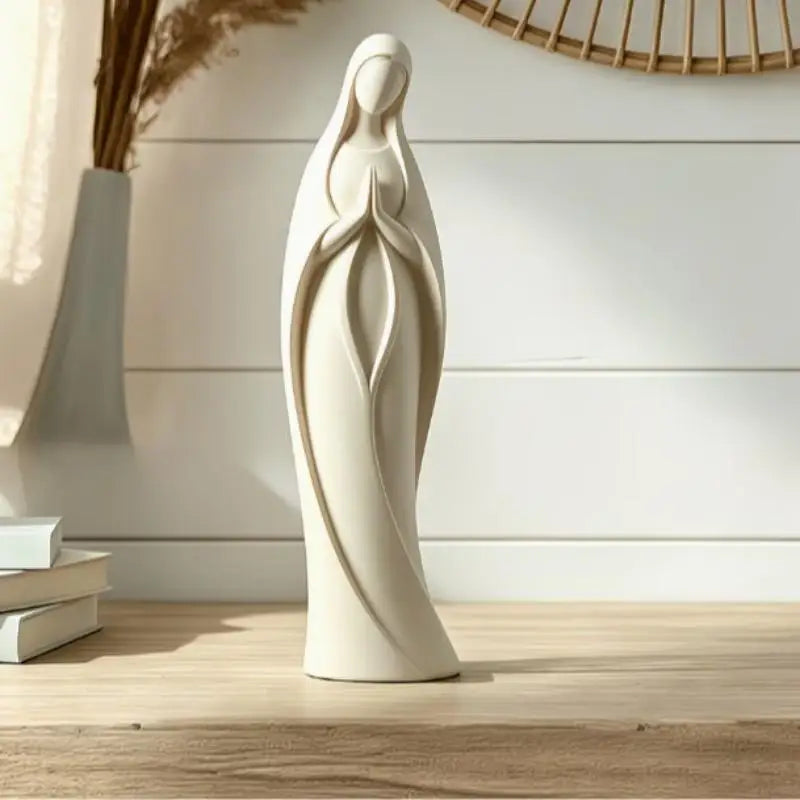 3D Printed Mother Mary Statue – Matte White Religious Figurine Religious Figurine Nixie