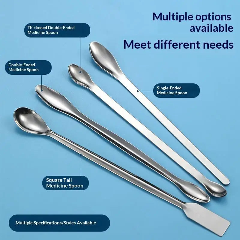 Double-Ended Stainless Steel Lab Sampling Spoon Spatula Lab Sampling Spoon Nixie