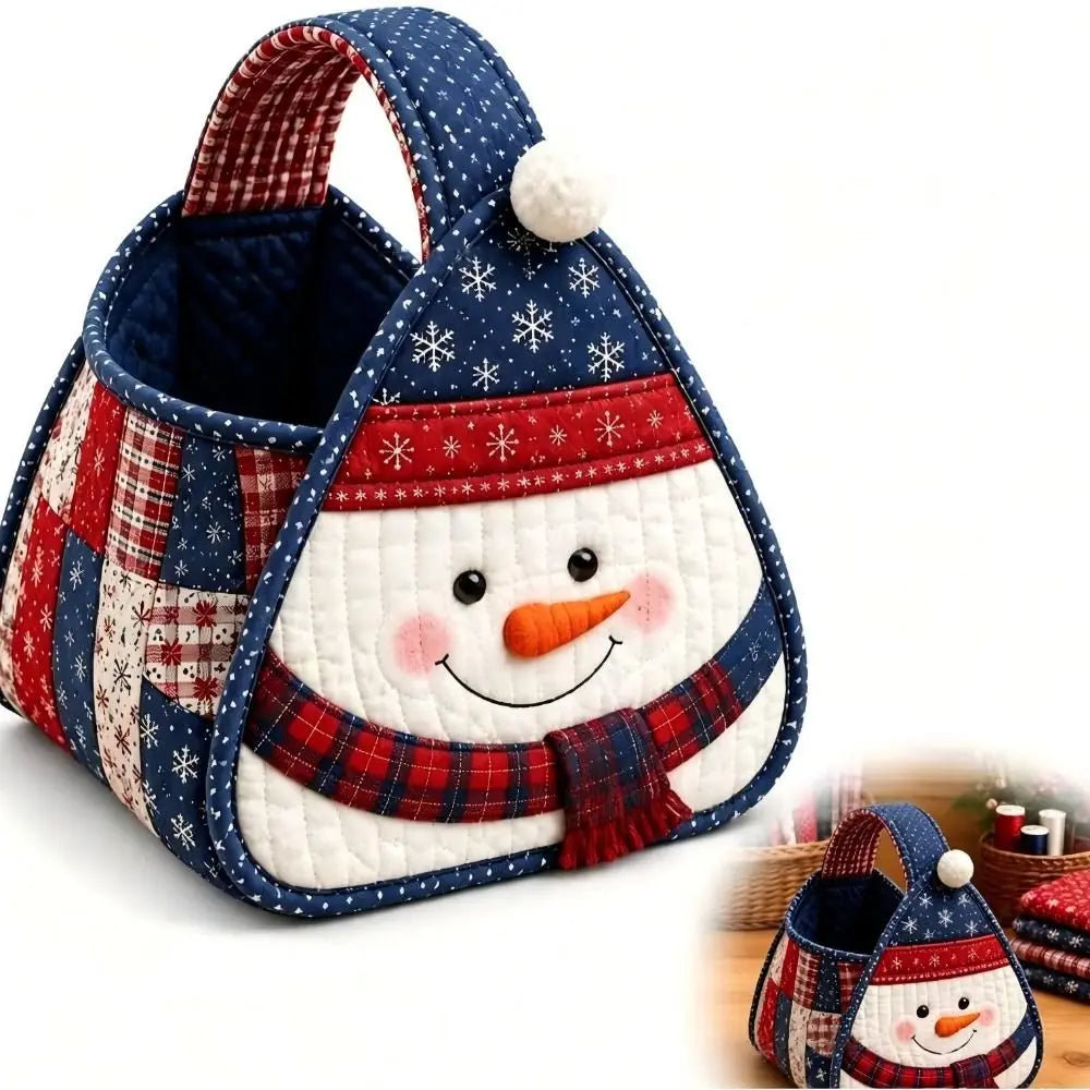 Christmas Quilted DIY Carry Basket – Foldable Fabric Craft DIY Craft Basket Nixie