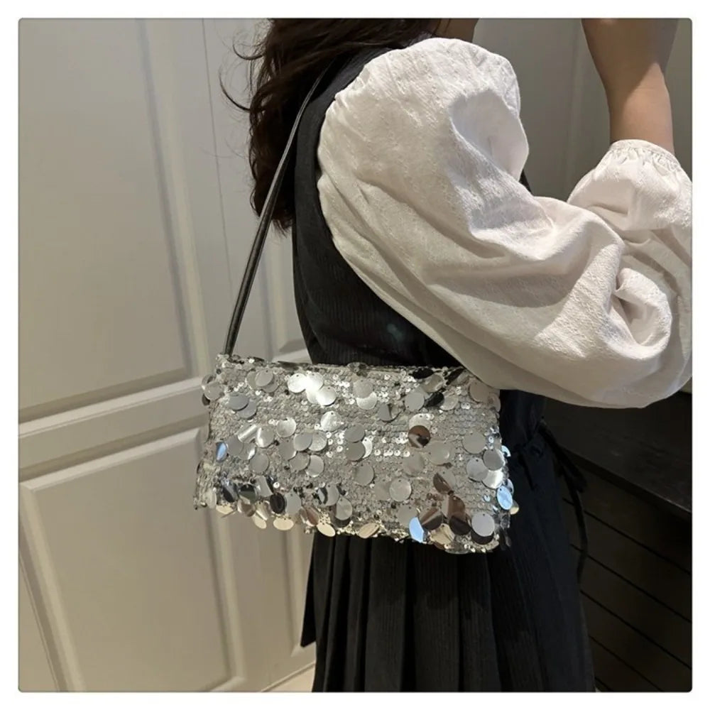 Women's Sequin Shoulder Tote Bag – Large Capacity Evening Bag Sequin Shoulder Tote Nixie