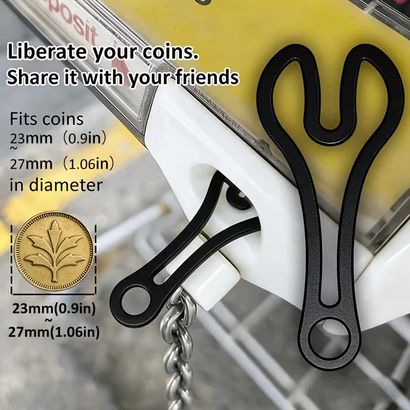 2Pcs Shopping Cart Token Keychain – Reusable Trolley Coin Tool