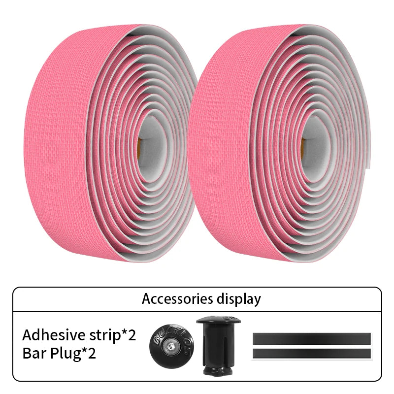 BUCKLOS Silicone Road Bike Handlebar Tape – Soft Bar Wrap Bicycle Handlebar Tape Nixie PINK