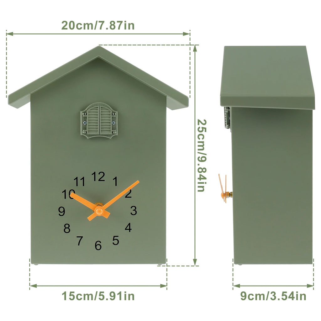 Cuckoo Wall Clock Battery Powered | Bird Chime Home Decor
