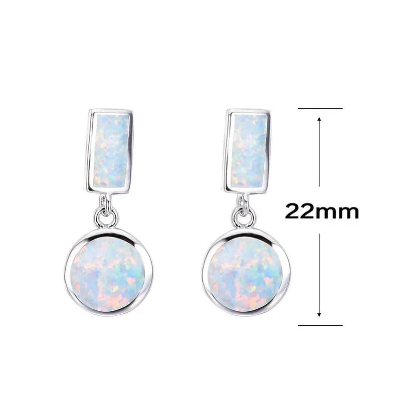 White Simulated Opal Stud Earrings – Trendy Fashion Gift Stud Earrings Nixie