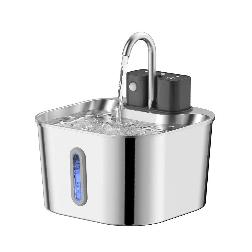 Nixie 2.2L Stainless Steel Cat Water Fountain | Smart Sensor Pet Water Fountain Nixie Light Grey 2.2L No plug