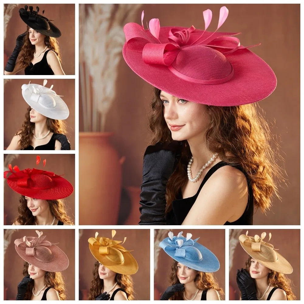 Wide Brim Women's Fascinator Hat with Headband | Derby Style Fascinator Hat Nixie