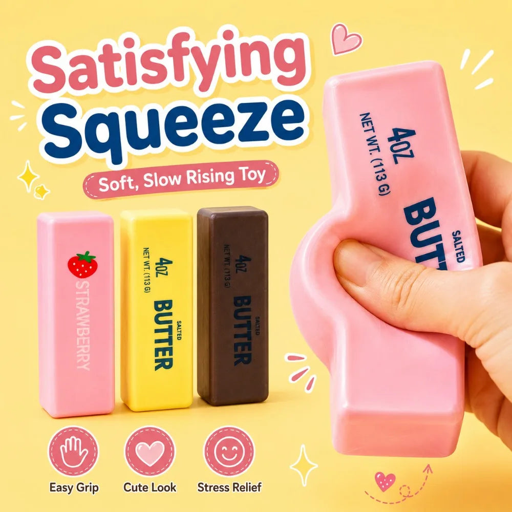 Slow Rising Butter Bar Squishy PU Fake Food Toy & Desk Decor Squishy Novelty Toy Nixie