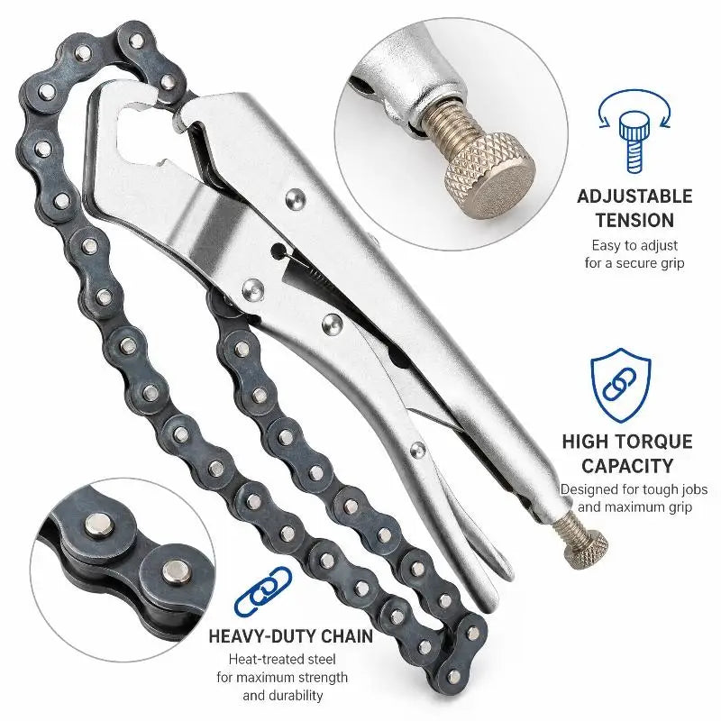 18" Heavy Duty Chain Locking Pliers – Carbon Steel Pipe Clamp Chain Locking Pliers Nixie