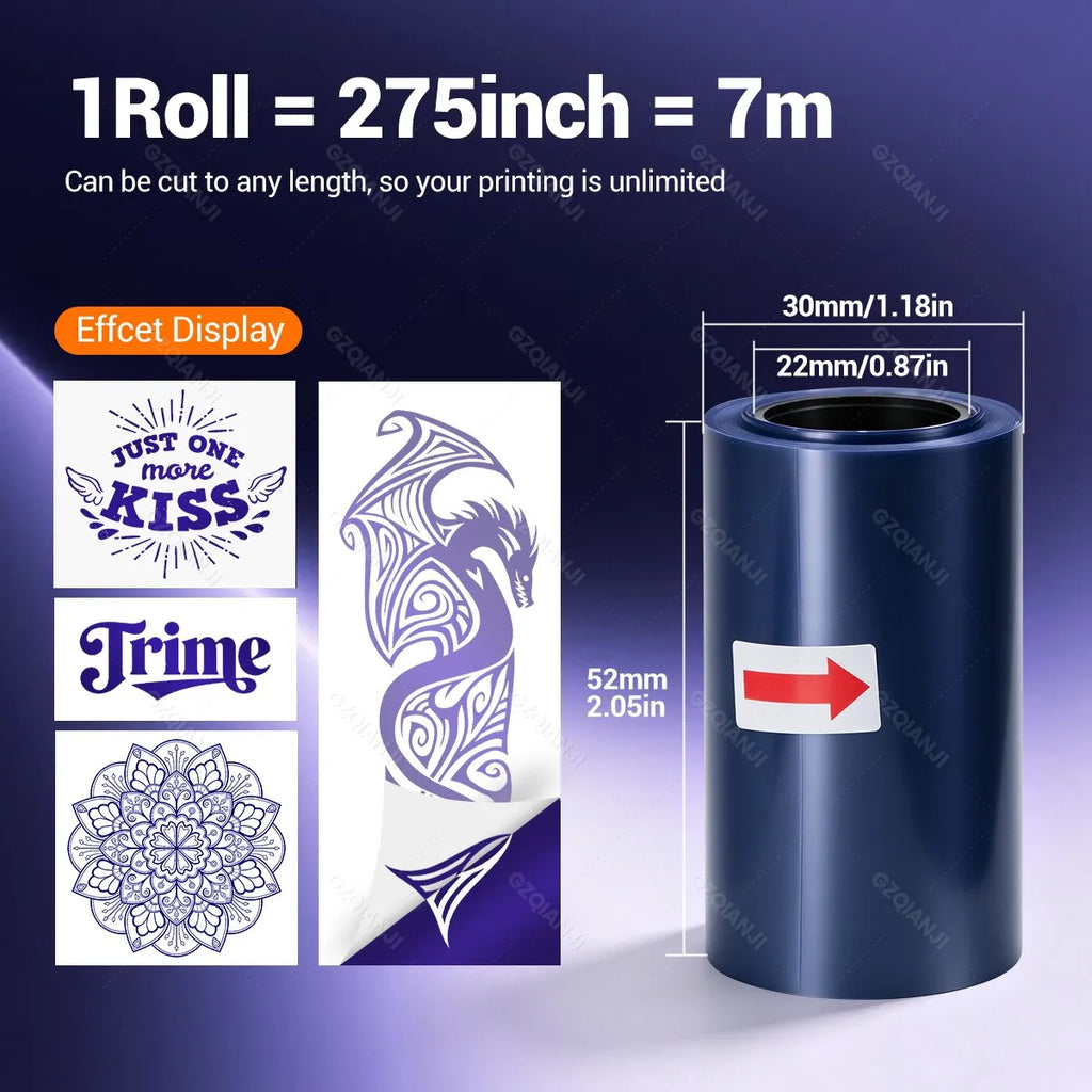 52mm Tattoo Transfer Paper Rolls for Mini Thermal Printer | 2 Inch