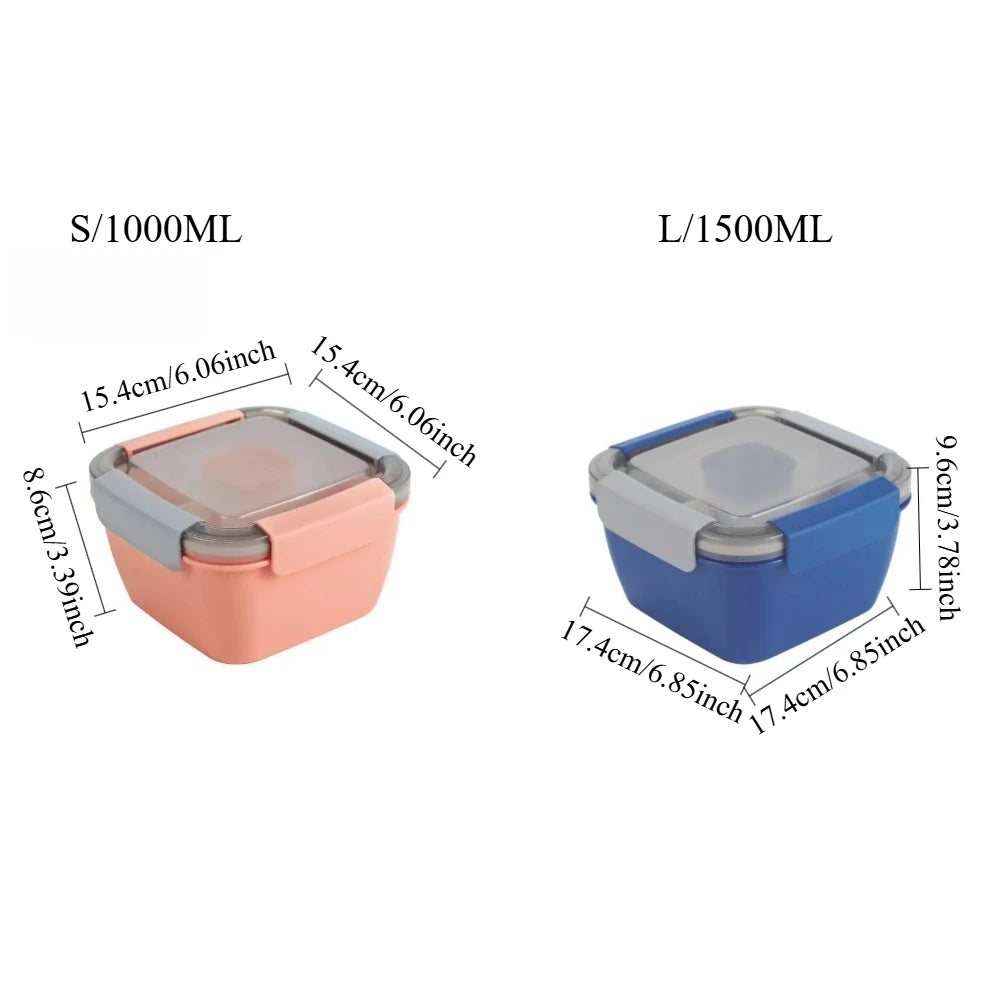 Portable Mesh Salad Bowl Lunch Box with Leak-Proof Dressing Cup Salad Lunch Container Nixie