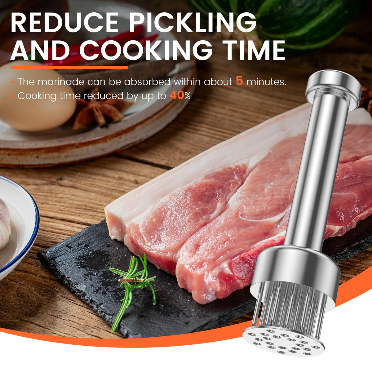 Stainless Steel 21-Needle Meat Tenderizer – Steak & Poultry Tool Meat Tenderizer Tool Nixie