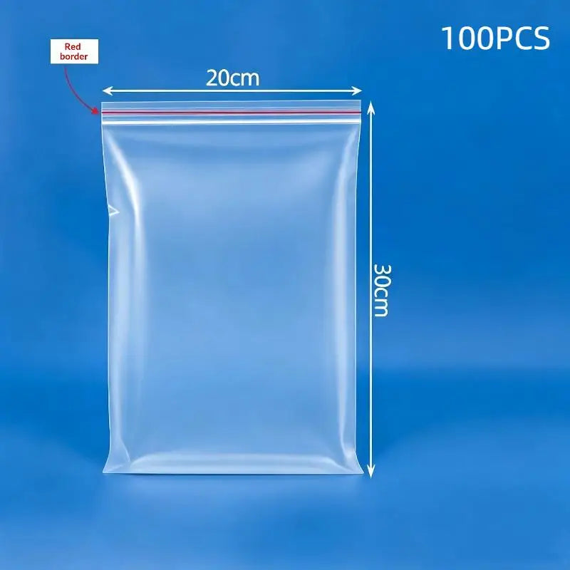 Clear Reclosable Zip Lock Bags 100pcs | Food & Storage Use Resealable Storage Bags Nixie A4