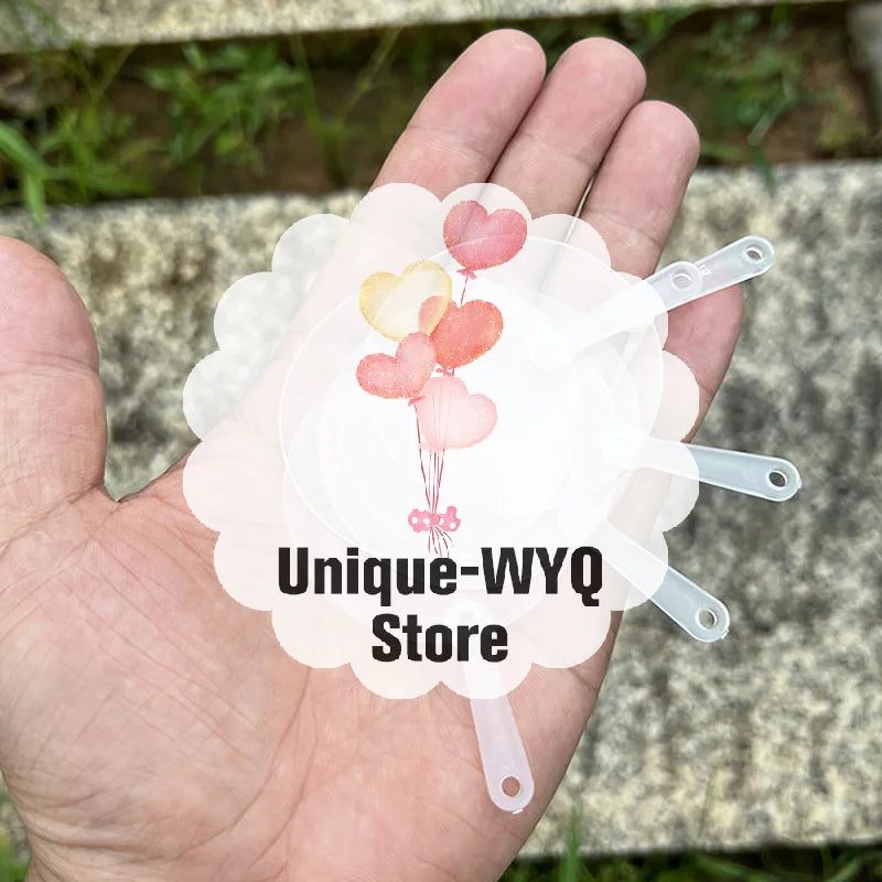 50Pcs Mini Transparent Blank DIY Hand Fans – Party Favors & Crafts DIY Craft Fans Nixie