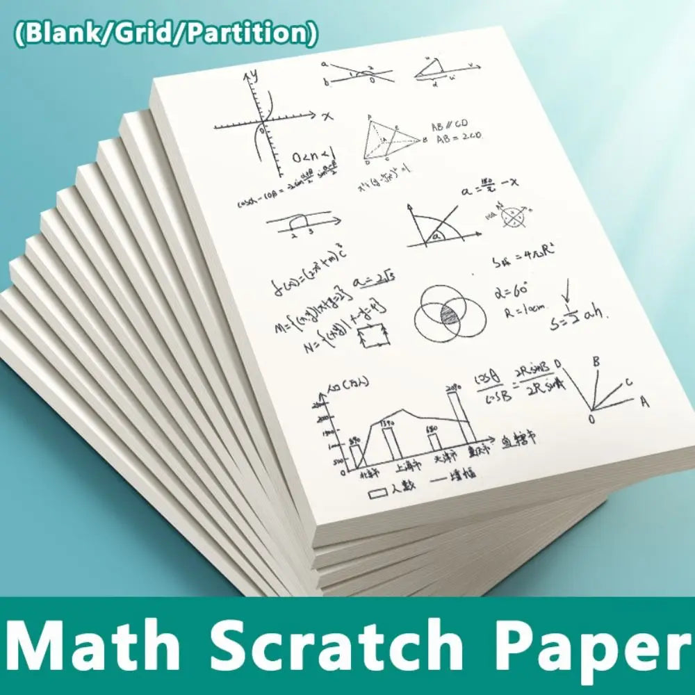 A4/B5 Thickened Scratch Pad – Blank, Grid & Partition | 40/100 Sheets Scratch Notepad Nixie