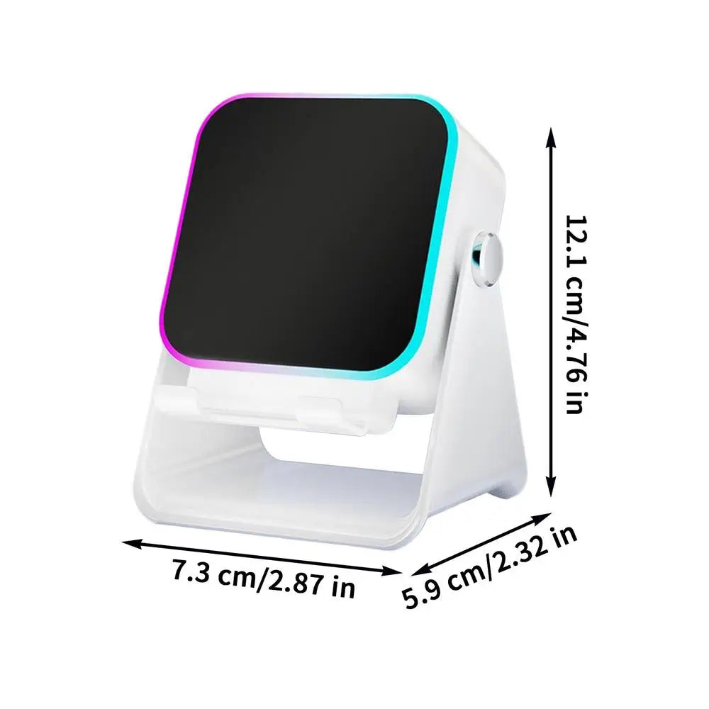 Foldable Phone Stand with Speaker, Light & Wireless Charger Phone Stand Station Nixie White