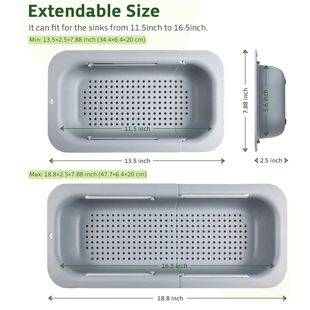Extendable Over-the-Sink Colander & Strainer Basket | FEB.WIND