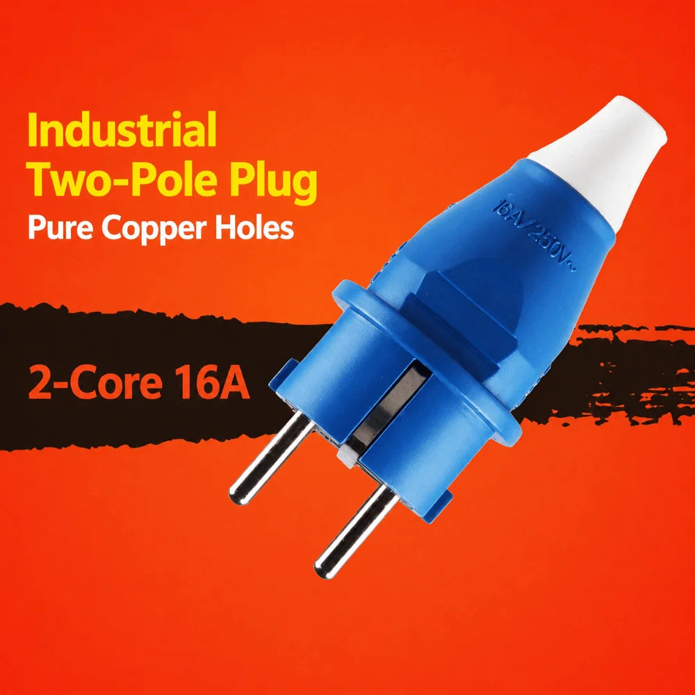 2-Pin 16A IP44 Waterproof Industrial Connector EU Socket Industrial Power Connector Nixie