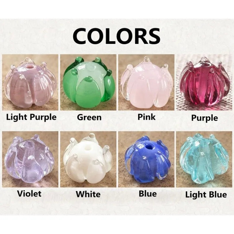 2pcs Round Flower Lampwork Glass Beads for DIY Jewelry Making Lampwork Glass Beads Nixie