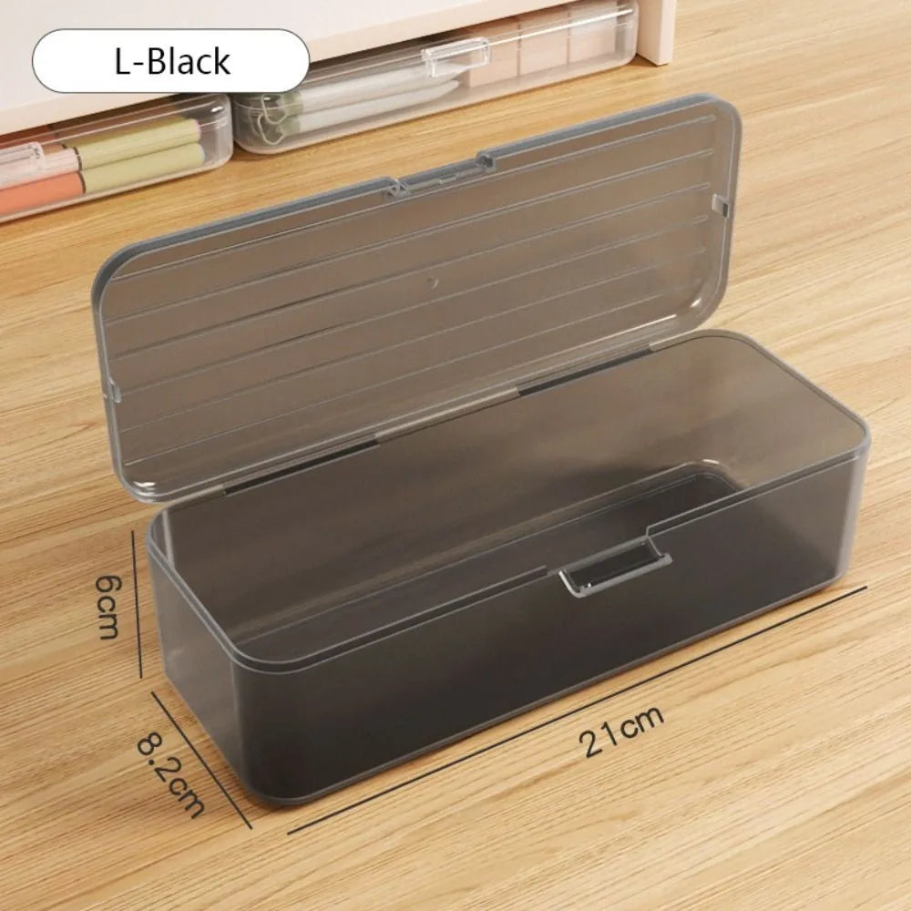 Transparent Stackable Plastic Pencil Box – Large Capacity
