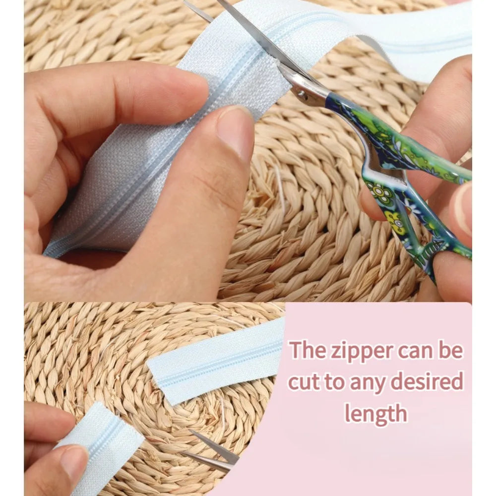 Nylon Zipper Set with Floral Pulls – 2M DIY Repair Kit 5 Heads