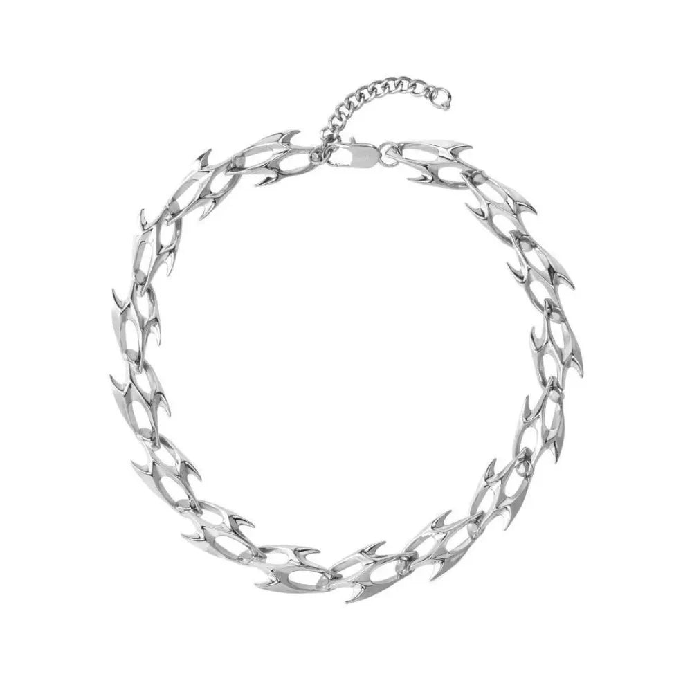 Punk Thorn Chain Bracelet & Necklace – Handmade Unisex