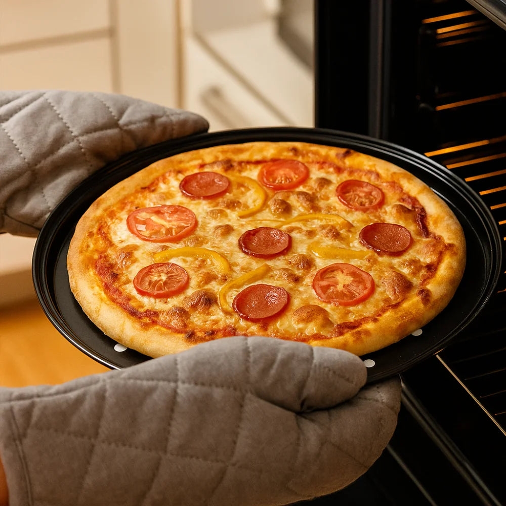 Non-Stick Perforated Pizza Pan 9–14 Inch Round Baking Tray Pizza Baking Pan Nixie