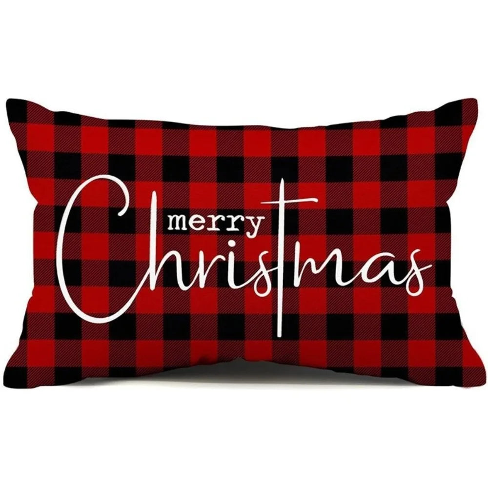 Christmas Throw Pillow Cover 12x20" Rectangular Holiday Décor