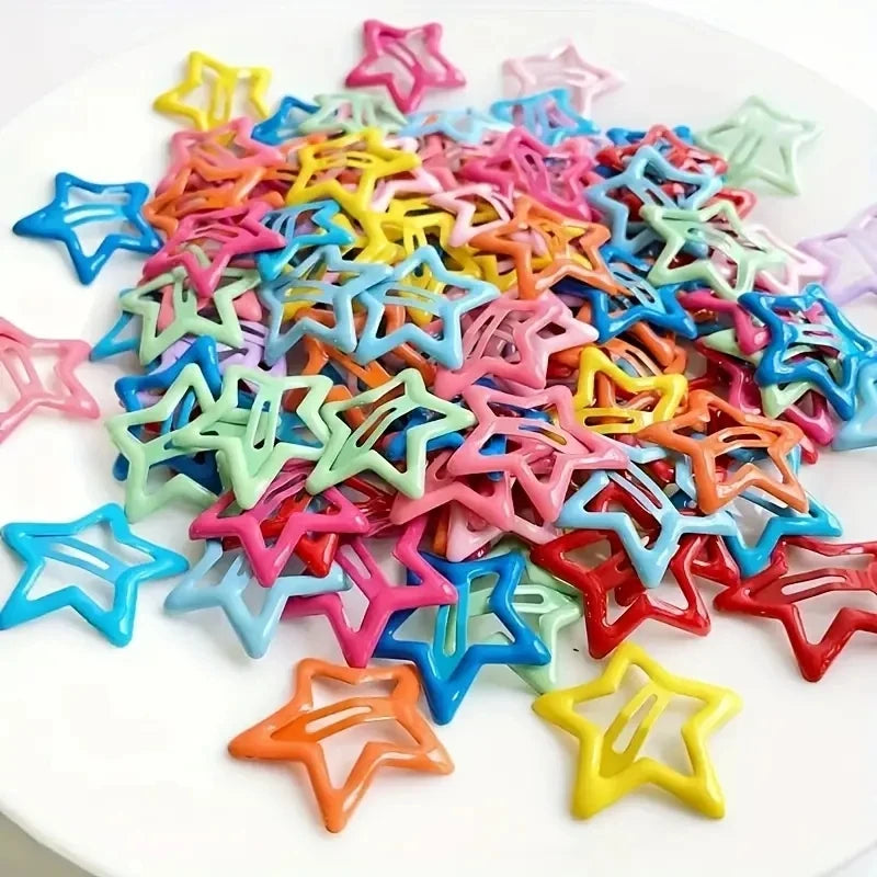 30pcs Colorful Star BB Hair Clips for Girls & Kids