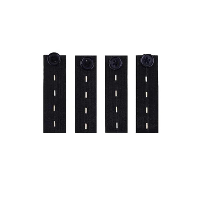 4pcs Elastic Waistband Extension Buckles for Jeans & Maternity Waistband Extender Nixie 4Pcs Black