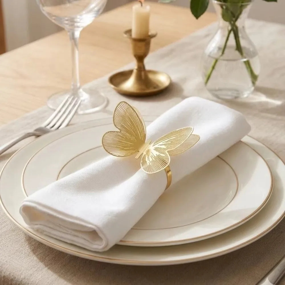 Metal Butterfly Napkin Ring Holder – Elegant Table Décor
